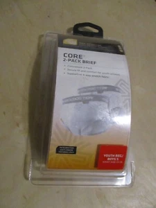 SHOCK DOCTOR 209 CORE 2-PACK WHITE BOYS SMALL BRIEFS WAIST SIZE 22"-24" NEW - Picture 1 of 2