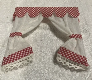Cortinas a cuadros rosas vintage LUNDBY en perfecto estado. - Imagen 1 de 6