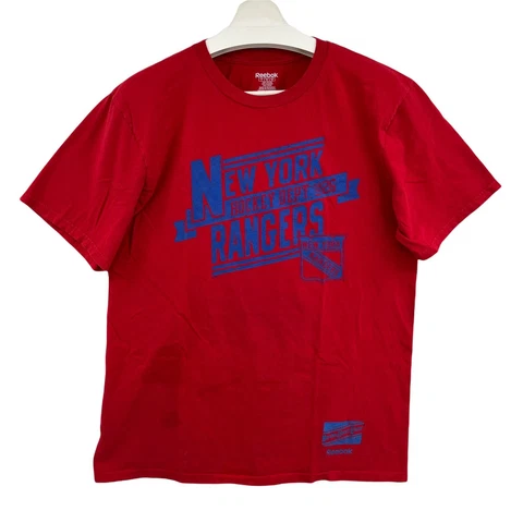 New York Rangers Shirt Adult Large Red Hockey Department Reebok Mens NHL Cover