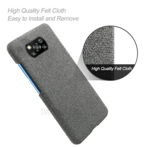 Xiaomi Poco X3 NFC / Poco X3 Cloth Texture Plastic Back Case  Grey Ultra Light - Picture 1 of 2