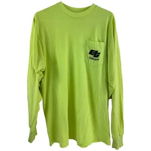 Vintage CT Caltrans Grafikdruck neongrün Langarm T-Shirt Herren gebraucht Large - Bild 1 von 5