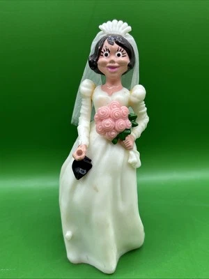 Decoración de pastel de boda Wilton 1972 de colección - Novia de plástico de 5" de alto - #1316-9520 - Chicago Foto 1 de 4