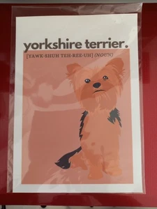 Yorkshire Terrier Hund Druck mit Substantiv Hundename - Bild 1 von 3