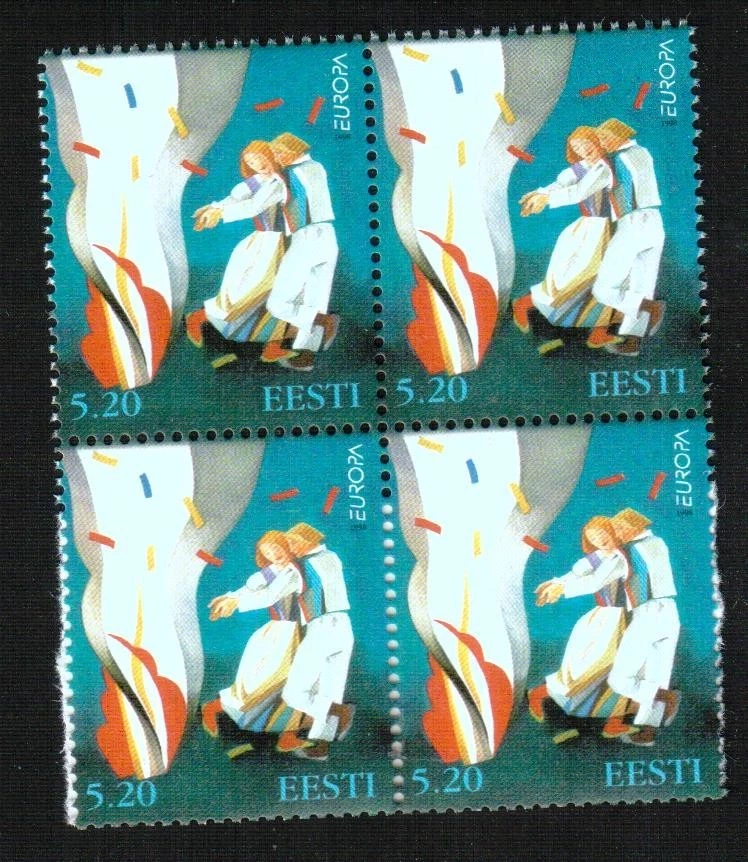 ESTONIA 1998 EUROPA CEPT BLOQUE DE 4 SELLOS NUEVOS - Imagen 1 de 1