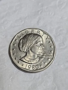 1980 D mint  Susan B Anthony US Dollar Coin Error Narrow Rim Frank Gasparro Sig - Picture 1 of 3