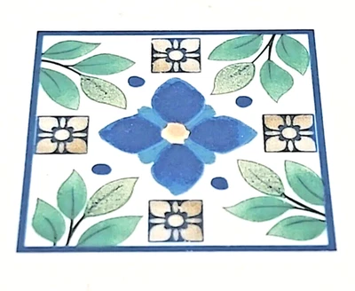 Portfolio by Pfaltzgraff 14.5" Oval Serving Platter USA Sylvan Court Blue&Green - Image 1 of 4