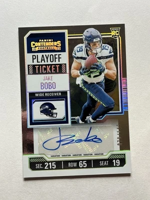 2023 Panini Contenders Jake Bobo Playoff Ticket Auto #/149 Rookie #193 - Image 1 of 2
