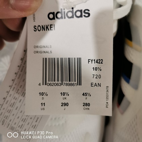 Adidas Sonkei uomo 10.5 UK nuove con scatola bianche US 11