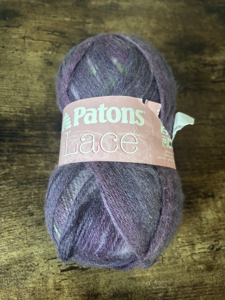 Patons Encaje Mohair Mezcla Lana Hilo Ciruela Ártica Lavanda Tono Madejas 85 gr Foto 1 de 2