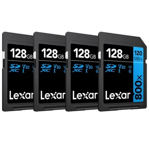 Lexar 128GB High-Performance 800x UHS-I SDHC Karta pamięci BLUE Series - (4-pak) - Zdjęcie 1 z 7
