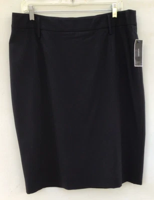 ALFANI STRAIGHT BLACK SKIRT Size 16 Lined Wide Belt Loops - Image 1 of 3