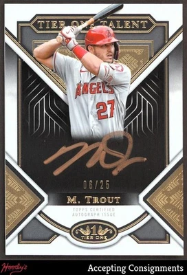 2023 Topps Tier One Talent Autographs Bronze Ink Mike Trout ON CARD AUTO 06/25 - Image 1 of 2