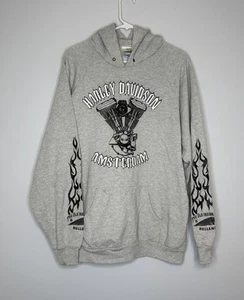 Vintage 80s Harley Davidson Amsterdam Old Indian Shop Hoodie Flame Sleeve - Picture 1 of 8