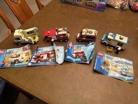 Lot of 4 City Sets 7639 7239 3366 7286 Incomplete Sets W/Manuals No Box