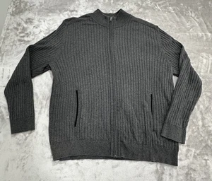 Alfani Pullover Herren Größe XL grau durchgehender Reißverschluss Taschen Stehkragen gerippt gebraucht, in einwandfreiem Zustand - Bild 1 von 7