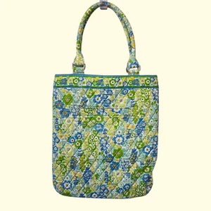 Vera Bradley Slim Tote Bag English Meadow Quilted Floral Travel Shoulder Bag - Picture 1 of 12