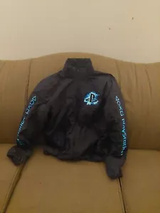 H&M Playstation Boys Windbreaker Jacket Sz 16/18 Black Blue Logo Print No Hood - Picture 1 of 5