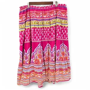Liz & Me Damen Boho Maxirock elastische Taille rosa lila 14/16W - Bild 1 von 9