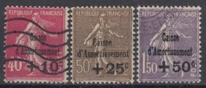 FRANCE : SERIE CAISSE D'AMORTISSEMENT SEMEUSE N° 266/268 OBLITERATIONS CHOISIES - Bild 1 von 2