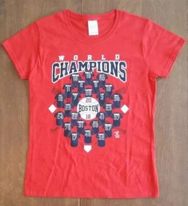 (8)BOSTON RED SOX MLB T-Shirt Women's Medium Red 2018 World Series Champions Tee - Picture 1 of 5