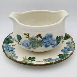 Metlox Poppytrail Sauce Bowl with Attached plate Grape Pattern California 7” - Picture 1 of 12
