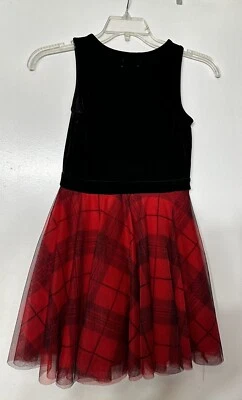EPIC THREADS Big Girls Holiday Velvet & Plaid Dress Large Worn Once - Image 1 of 3