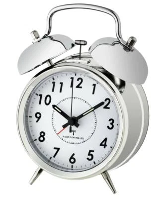TFA-DOSTMANN TFA 60.1503 Radio despertador analógico campana despertador Snooze mecánico campanas dobles