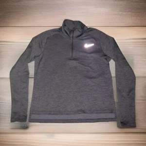 NIKE RUNNING SHIRT LONG SLEEVE SIZE MEDIUM GRAY QUARTER ZIP ACTIVEWEAR WOMENS - Picture 1 of 10