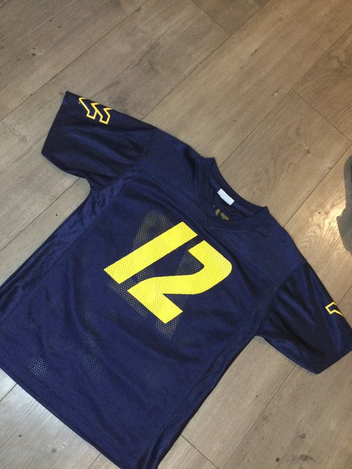 CAMISETA DE FÚTBOL PROEDGE DE WEST VIRGINIA MOUNTAINEERS #12 JUVENIL XL AZUL MARINO Foto 1 de 4