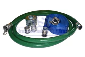 PVC grüner Saugschlauch | 1-1/2" x 20' | konventionelles Kit | 50' blauer Ablauf FS - Bild 1 von 5