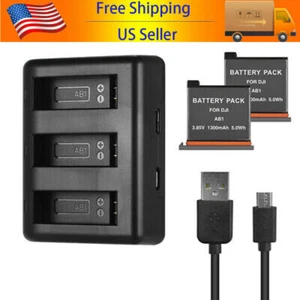 Charger Kit 1300mAh Batteries USB Charging Cable fr DJI OSMO Action Camera X9A2 - Picture 1 of 12