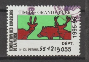 France Revenue Stamp Fiscal Fiscaux Permis Chasse Hunting License 1995-1 Gibier - Picture 1 of 1
