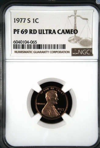 1977 S  Lincoln 1c, NGC Graded PF 69 RD Ultra Cameo Cover