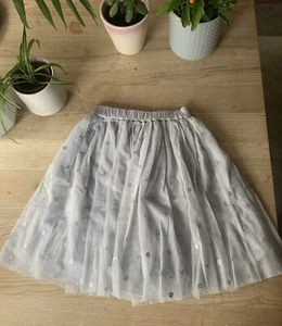 The Little White Company Tulle Silver Skirt With Sequins Uk Age 5-6 - Picture 1 of 4
