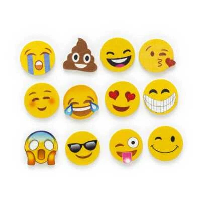 30pcs Smiling Round Wood Buttons for Sewing Scrapbooking Cloth Home Decor 25mm - Image 1 of 3