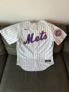 Nike Authentic New York Mets MLB Baseball Pinstripe with Patch Jersey Men’s Sz M - Picture 1 of 5