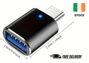 USB Type C to USB Type A Adapter, OTG Conversion ( Black) - Picture 1 of 3