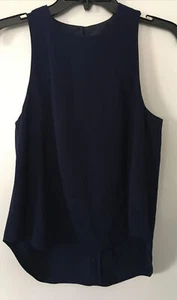 The Fifth Label Womens Summer Days Tank Navy Blue Keyhole Back High Low Sz XS - Picture 1 of 5