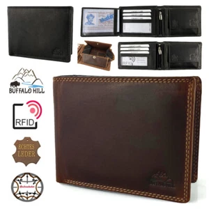 BUFFALO HILL Geldbörse Pull-Up Leder RFID Portemonnaie Portmonee Geldbeutel