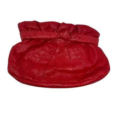 Bolsa de ombro VIVA of California couro vermelho cereja tamanho grande vintage anos 80 - Imagem 1 de 4