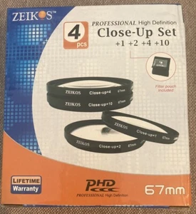 Zeikos 67mm High Quality 4pc HD Macro Close Up Filter Set +1+2+4 +10 - Picture 1 of 10