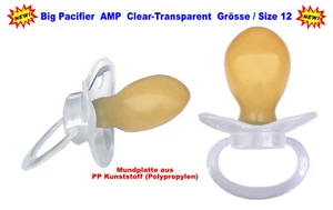 ABDL "AMP-Pacifier" Clear-Transparent - Size 12 - Mundplatte 85 x 60 mm - Bild 1 von 1