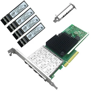 Intel X710-DA4 10Gbps Pci-e 3.0 x8 Ethernet Server Adapter & Intel 850nm Module - Picture 1 of 7
