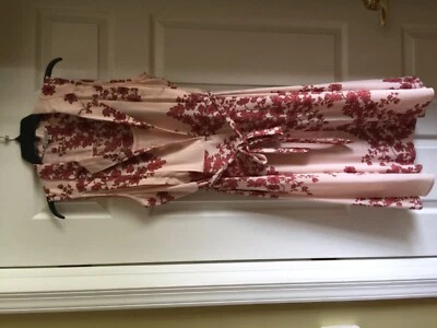 Damas Nanette Lepore Vestido Melocotón Estampado Floral Talla 14 Con Forro Desmontable Foto 1 de 4