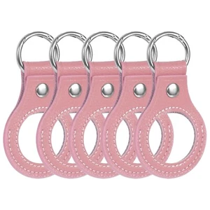 5pcs Pink Versatile Genuine Leather Coin Holder Keychain Fits Coin up to 1.5'' - Bild 1 von 7