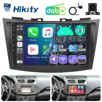 DAB+ 2+64GB Android15 CarPlay Autoradio GPS Navi RDS BT Für Suzuki Swift 4 10-17 - Bild 1 von 4