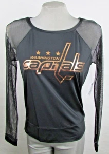 Washington Capitals NHL Damen sportlich offener Rücken transparente Schulter/Arm Shirt  - Bild 1 von 6