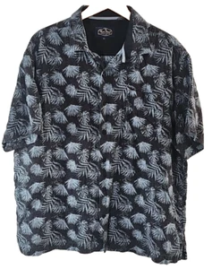 Nat Nast Luxury Men's XL Silk Blend Blue Hawaiian Tropical Button Down Resort - Picture 1 of 7