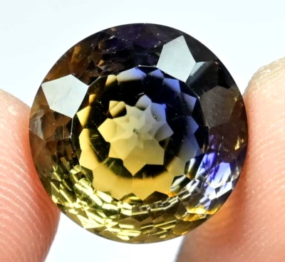 Natural Bi-Color Ametrine 11.35 Ct Round Untreated Certified Flawless Gemstone - Image 1 of 4