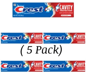 ( 5 Pack) Crest Fluoride Cavity Protection Regular Paste Toothpaste 2.4oz - Picture 1 of 4